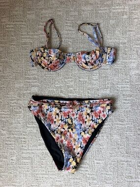 MINKPINK Floral Underwire Bikini Set in Pink, Yellow, Blue